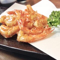 三河一色産　アカシャ海老唐揚げ　　　680円（税込）